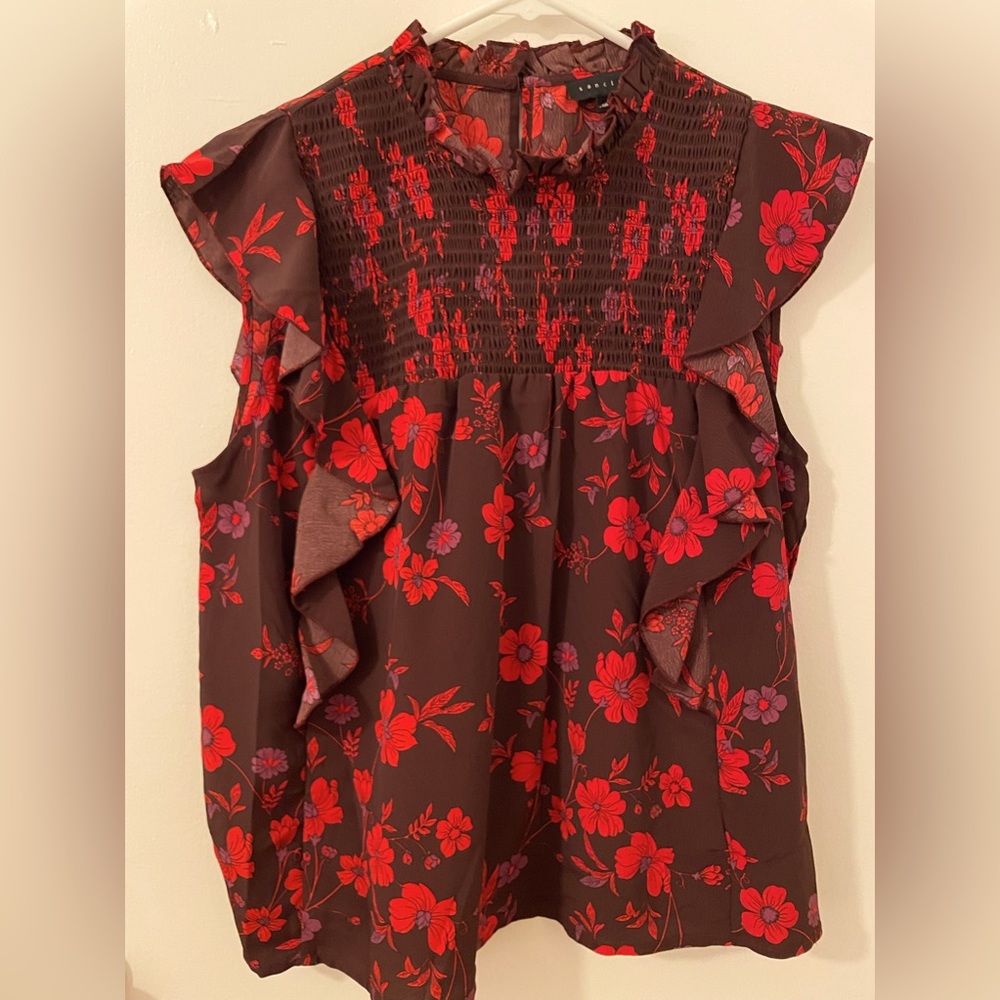 Floral Flutter Sleeve Top